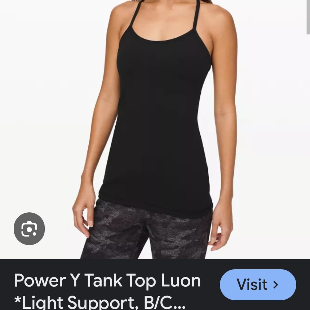 Lululemon Athletica Black Fitted Sleeveless Tank Top